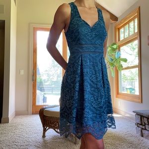 xs Francesca’s blue lace dress